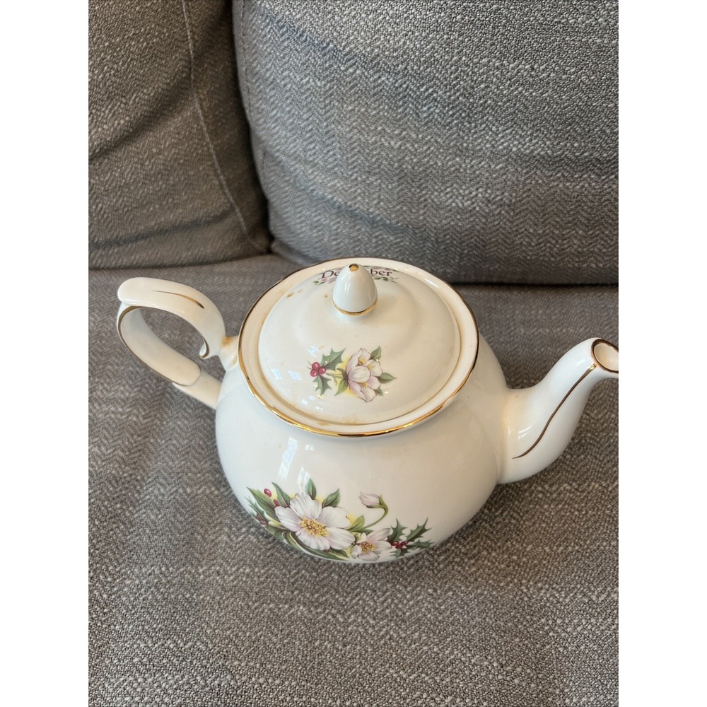 Duchess England Flower of the Month DECEMBER Tea Kettle Preowned
